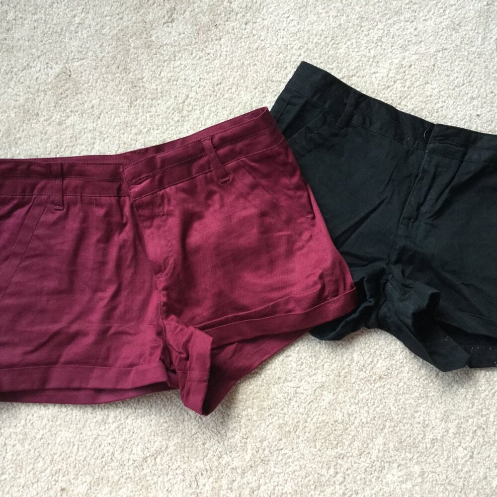 Forever 21 Shorts, 2 pair: maroon and black, sz M